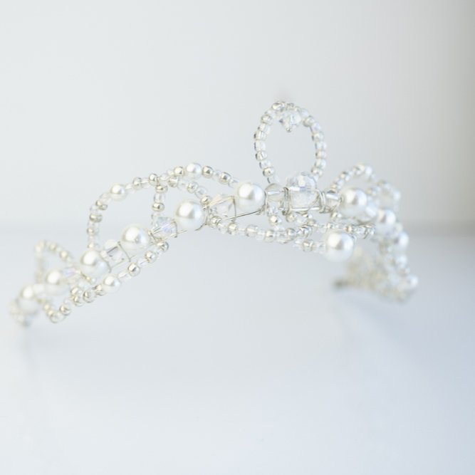 La Bayadere Shades (Premium Tiara with drops) Clear and White